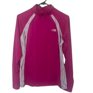 The North Face Pullover Quarterzip Medium. Pink Silver Workout Running Top